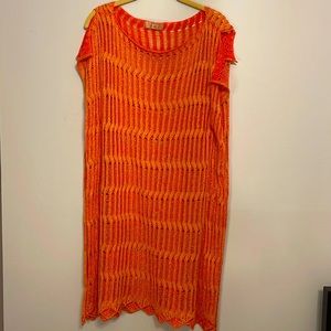 Orange Cover up w/gold threads, wore once for a photo shoot